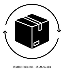 Delivery box for logistics icon