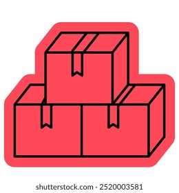 Delivery box for logistics icon