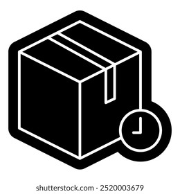 Caja de entrega para el icono de logística