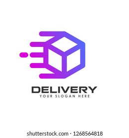 delivery box logo design. courier logo design template icon vector