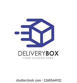 delivery box logo design. courier logo design template icon vector