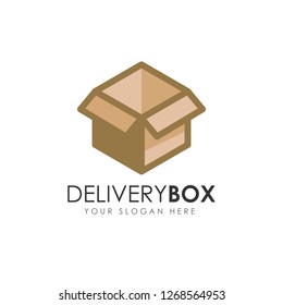 delivery box logo design. courier logo design template icon vector