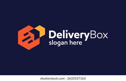 Delivery box logo design. Logistics box concept vector design with abstract arrow up modern symbol graphic icon