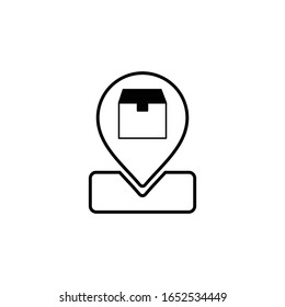 delivery box map icon vector