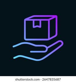 Caja de entrega ofrecida a mano. Ilustración de símbolo de icono