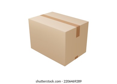 Cuadro de entrega en el fondo aislado. Caja de cartón o caja de cartón realista con cinta adhesiva. 3 quinquies cajas de paquetes realistas. Ilustración del vector