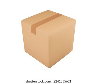 Cuadro de entrega en el fondo aislado. Cajas de entrega realistas de cartón o cartón con cinta adhesiva y etiquetas. 3 quinquies cajas de paquetes realistas. Ilustración del vector
