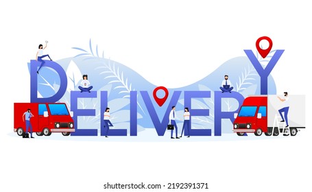 Delivery box. Online Fast delivery service. Tracking, service. Vector stock illustration.