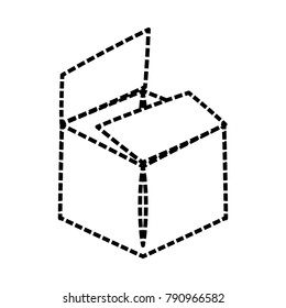 Delivery box open cartoon