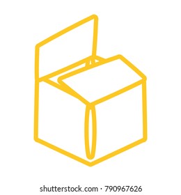 Delivery box open cartoon