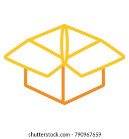 Delivery box open cartoon