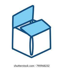 Delivery box open cartoon