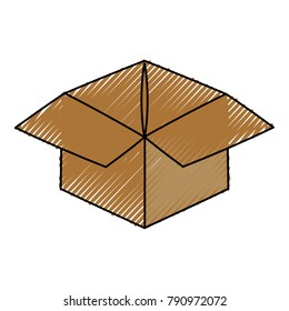 Delivery box open cartoon