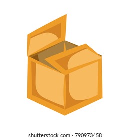 Delivery box open cartoon