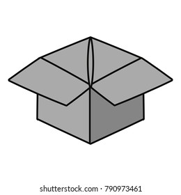 Delivery box open cartoon