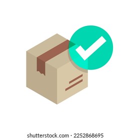 Delivery Box, Package Check Vector Icon Illustration