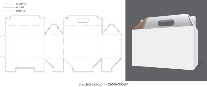caixa de entrega pacote die cut modelo com mock up 