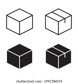 Delivery box package icon for apps and web sites