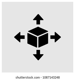 Delivery box package sign icon in trendy flat style isolated on grey background, modern symbol vector illustration for web