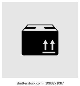 Delivery box package sign icon in trendy flat style isolated on grey background, modern symbol vector illustration for web