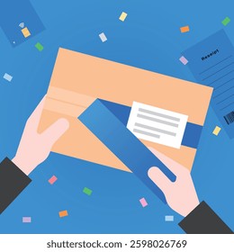 Delivery box packaging shipping opning illustration vector