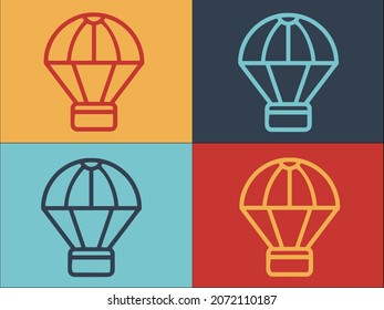 Delivery Box Parachute Logo Template, Simple Flat Icon of delivery,box,package