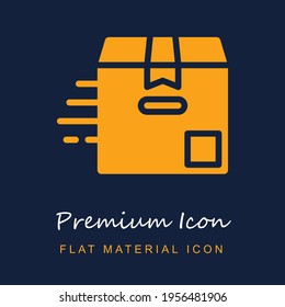 Material premium de caja de entrega ui ux icono vector aislado en colores azul marino y naranja