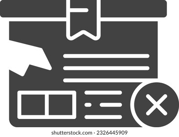 Delivery Box Rejected Icon image. Suitable for mobile application.