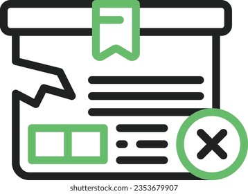 Delivery Box Rejected Icon image. Suitable for mobile application.