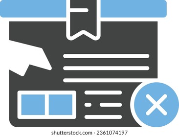 Delivery Box Rejected Icon image. Suitable for mobile application.