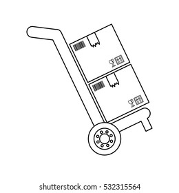 Delivery box shipping icon vector illustration graphic design