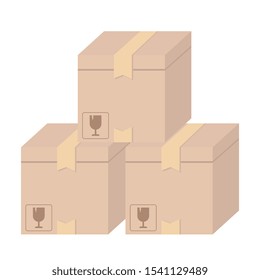 delivery box stacking. vector illustration