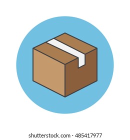 Delivery box thin line icon, package filled outline vector logo illustration, linear colorful pictogram isolated on white
