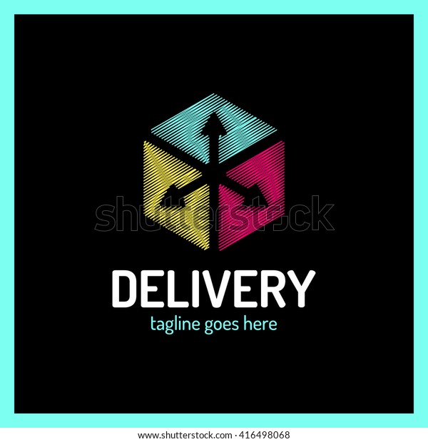 Delivery Box Three Arrow\
Logo. Line style