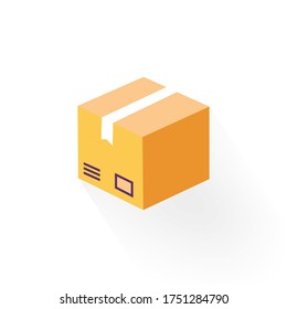 Delivery box, tracking order icon. Parcel, package on isolated background. Eps 10 vector.