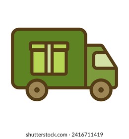 Delivery Box Truck  Icon, Filled line icon vector illustration. For Online store marketplace or ecommerce shop flat vector icon. Simple icon for template and modern design style for web site. EPS10