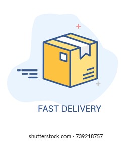 Delivery box vector flat linear icon 