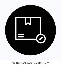 Delivery Box Vector Icon, Delivery Box With Check, Package Done Icon.