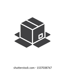 Delivery Box vector icon. filled flat sign for mobile concept and web design. Cardboard box glyph icon. Symbol, logo illustration. Vector graphics