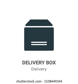 Delivery box vector icon on white background. Flat vector delivery box icon symbol sign from modern delivery collection for mobile concept and web apps design.