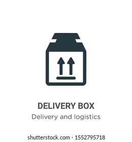 Delivery box vector icon on white background. Flat vector delivery box icon symbol sign from modern delivery and logistics collection for mobile concept and web apps design.