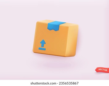 Delivery Box Vector Illustration. Fast Delivery Concept. 3D Web Vector Illustrations.