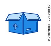 Delivery box vector line icon isolated on white background. Delivery box line icon for infographic, website or app. Blue icon designed on a grid system.