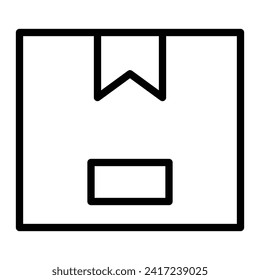 Diseño de icono de línea de vectores de caja de entrega