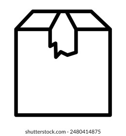Diseño de iconos de línea de Vector de caja de entrega