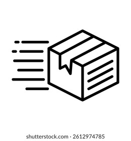 Delivery Box Vector Line Icon Design