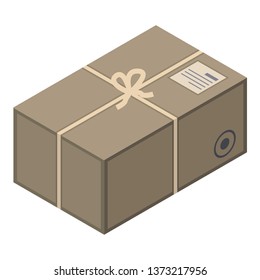 Delivery box with wire icon. Isometric of delivery box with wire vector icon for web design isolated on white background