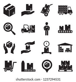 Delivery Boxes Icons Black Scribble Design Stock Vector (Royalty Free ...