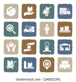 Delivery Boxes Icons. Grunge Color Flat Design. Vector Illustration. 
