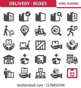 Delivery - Boxes Icons. Professional, pixel perfect icons, EPS 10 format.